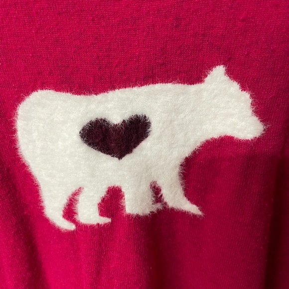 Sundance Womens Pink Mighty Polar Bear Crew Neck Long Sleeve Pullover Sweater S - Picture 6 of 7